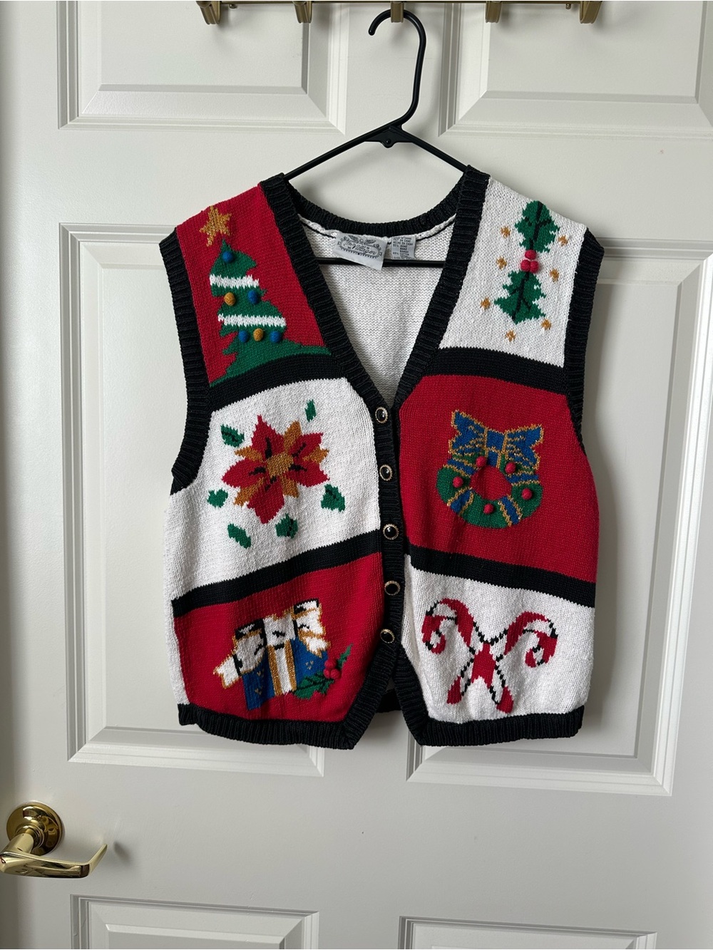 Vintage The Villager Christmas Knitted Sweater Vest Size L